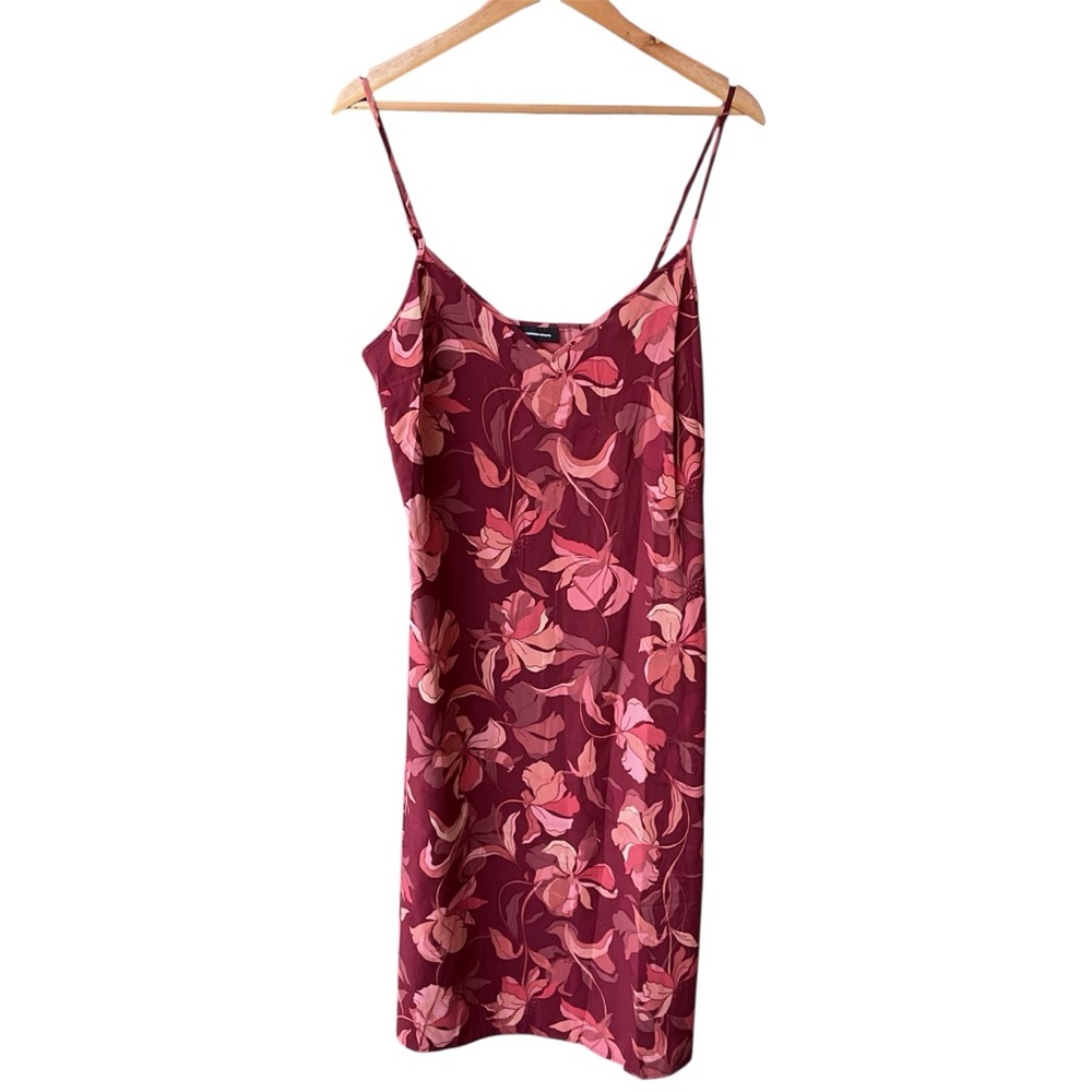 inc Slip Dress Red Pink Floral Preppy Cocktail Party Bohemian consign Medium